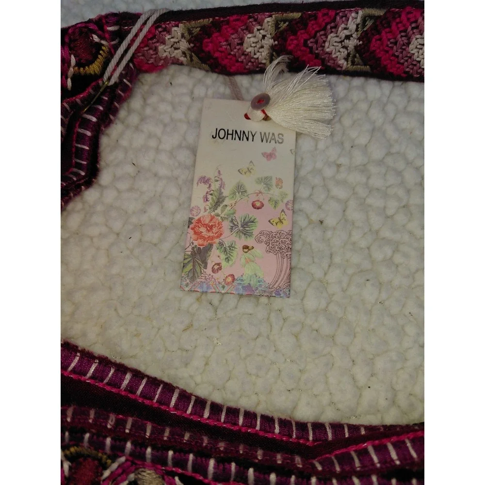 NEW Johnny Was Large Velvet Hobo Purse Shoulder Bag Tote Embroidered Floral NWT